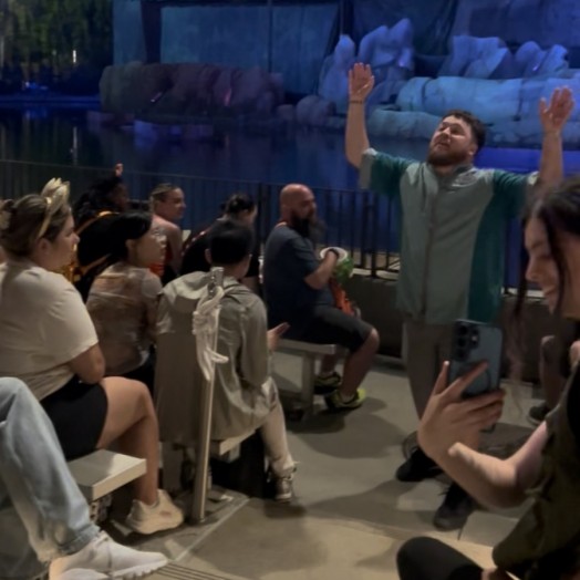 Entire Fantasmic Amphitheater Sings Happy Birthday