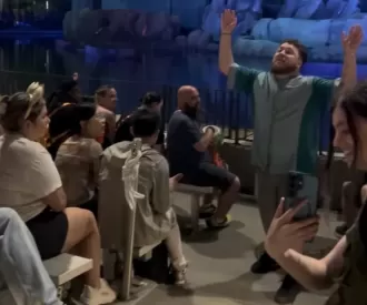 Entire Fantasmic Amphitheater Sings Happy Birthday