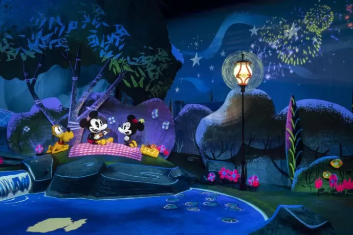 First ride-through attraction in Disney history featuring Mickey and Minnie